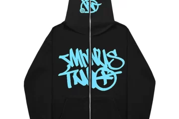 Minus Two Full Zipper Blue Black Hoodie