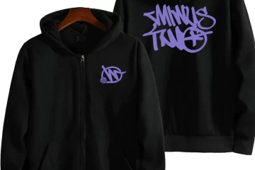 Minus Two Zip Up Purple Black Hoodie