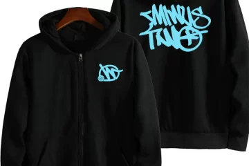 Minus Two Zip Up Sky Blue Black Hoodie