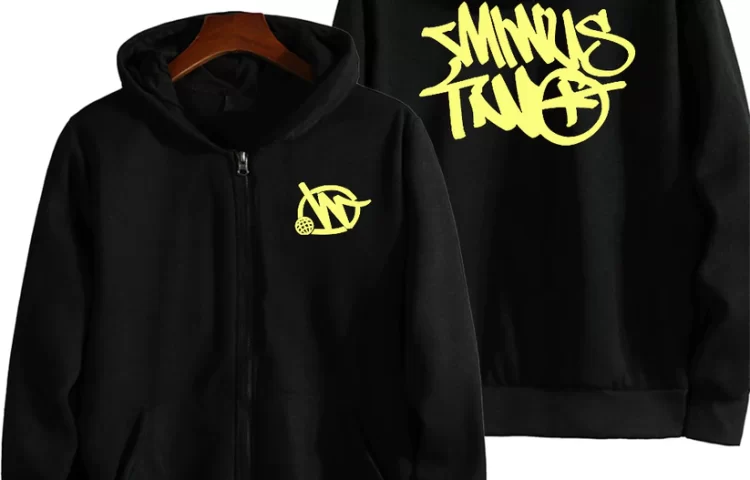 Minus Two Zip Up Yellow Black Hoodie